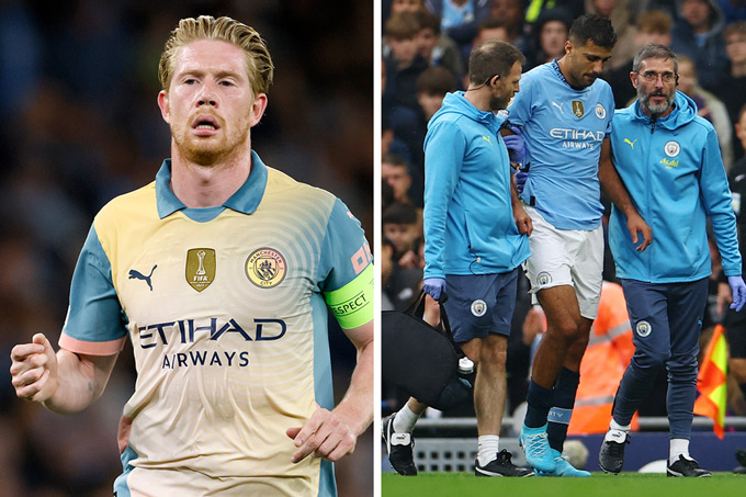 Việc cả De Bruyne và Rodri cùng chấn thương khiến Man City khốn đốn