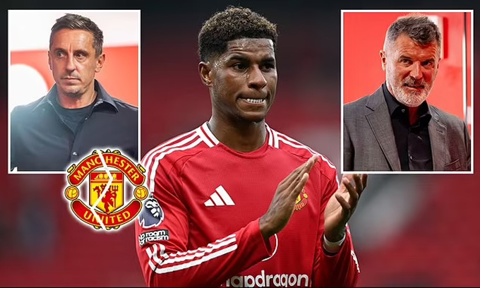 Rashford liên tục bị các huyền thoại MU như Neville hay Keane chỉ trích